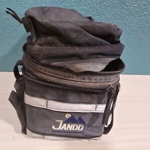 JANDD Black and Gray Travel Toiletry Bag with White Trim, Used